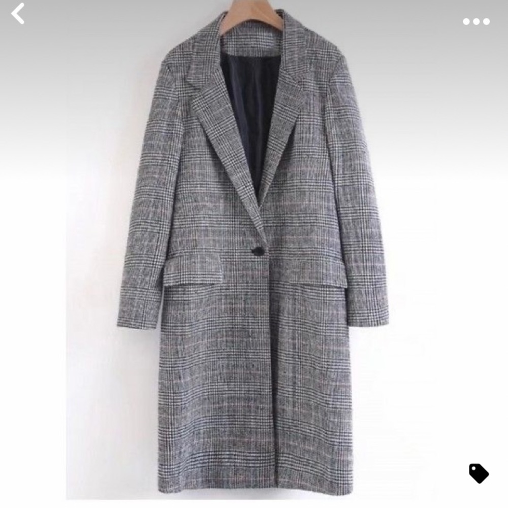 plaid Italian double breast winter trench coat